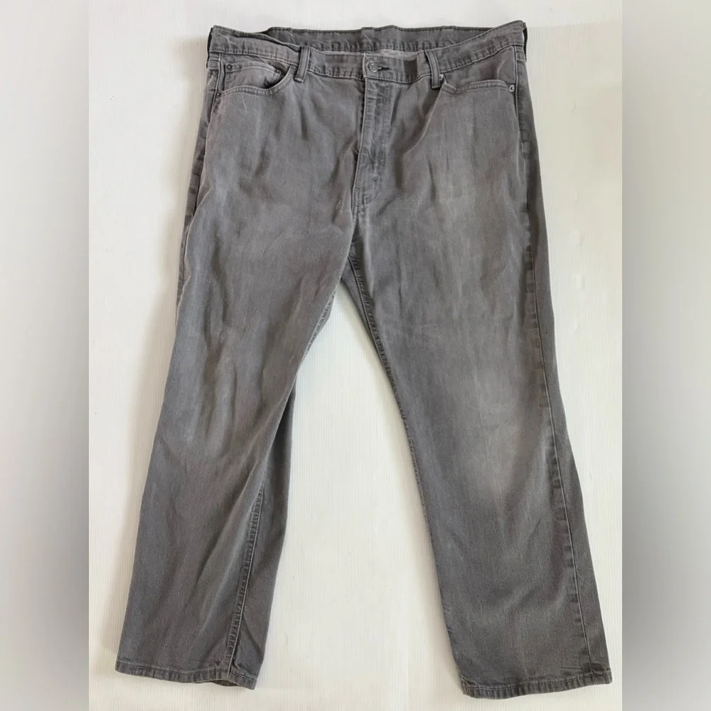 Levis 541 Jeans Mens 42x30 Gray Denim Athletic Slim Fit Tapered Stretch Workwear